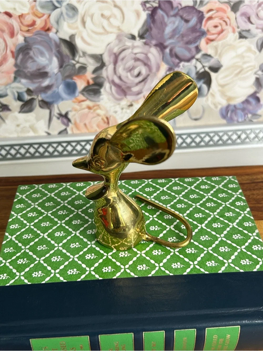 Vintage brass big earred mcm mouse